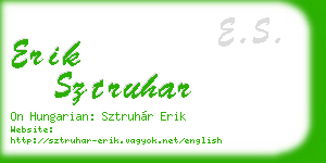 erik sztruhar business card