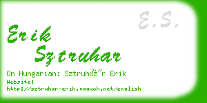 erik sztruhar business card